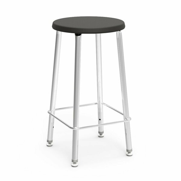 Virco 120 Series 24" Stool with Nylon Glides - Black Seat 12024